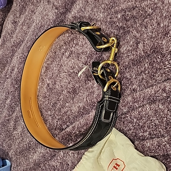 NWT Coach black signature inset belt brass size Small - Picture 8 of 10